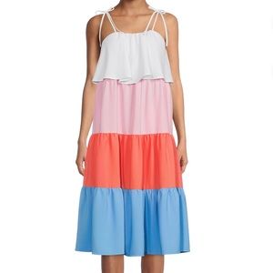 NWT: color block tiered dress !